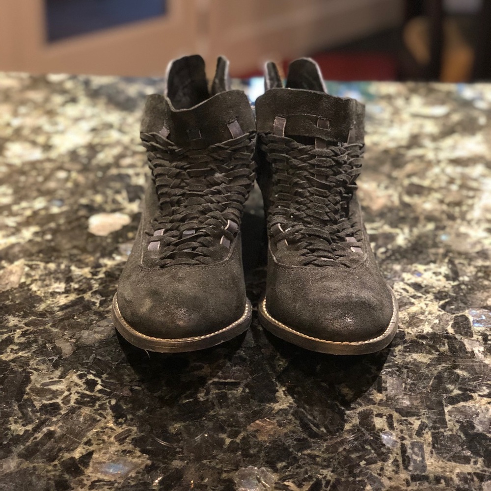 Rebels Leather Black Bootie Size 7